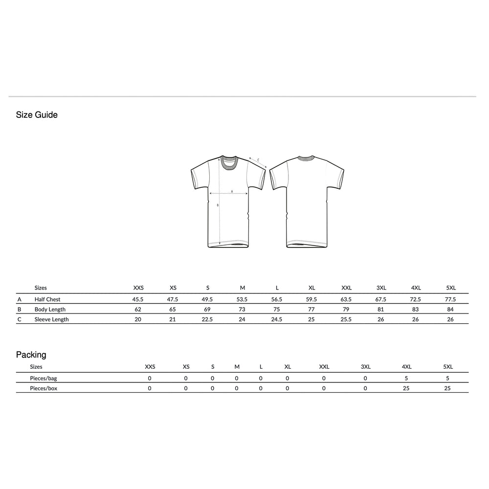
                  
                    t-shirt size guide
                  
                